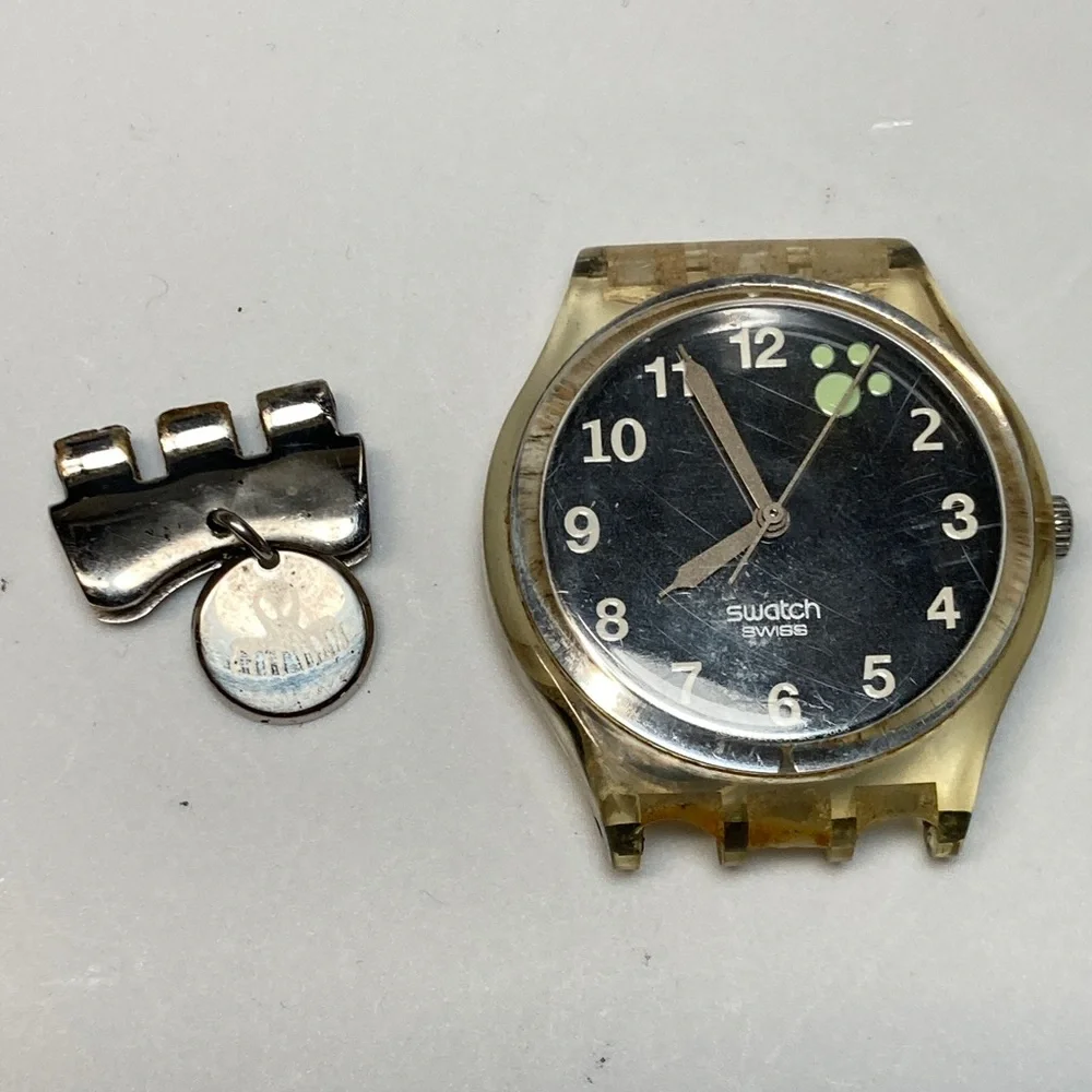 Swatch Bond 007 GE218 Blofeld's Cat Villain parts lot, new battery